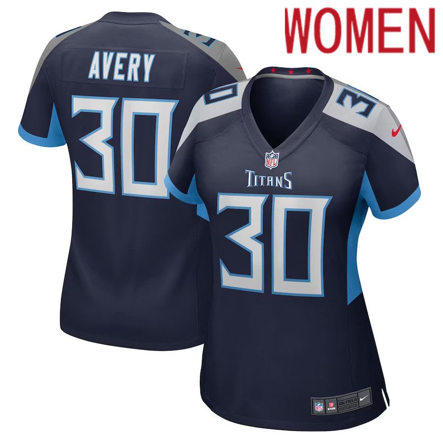 Women Tennessee Titans #30 Tre Avery Nike Navy Game Player NFL Jersey->women nfl jersey->Women Jersey